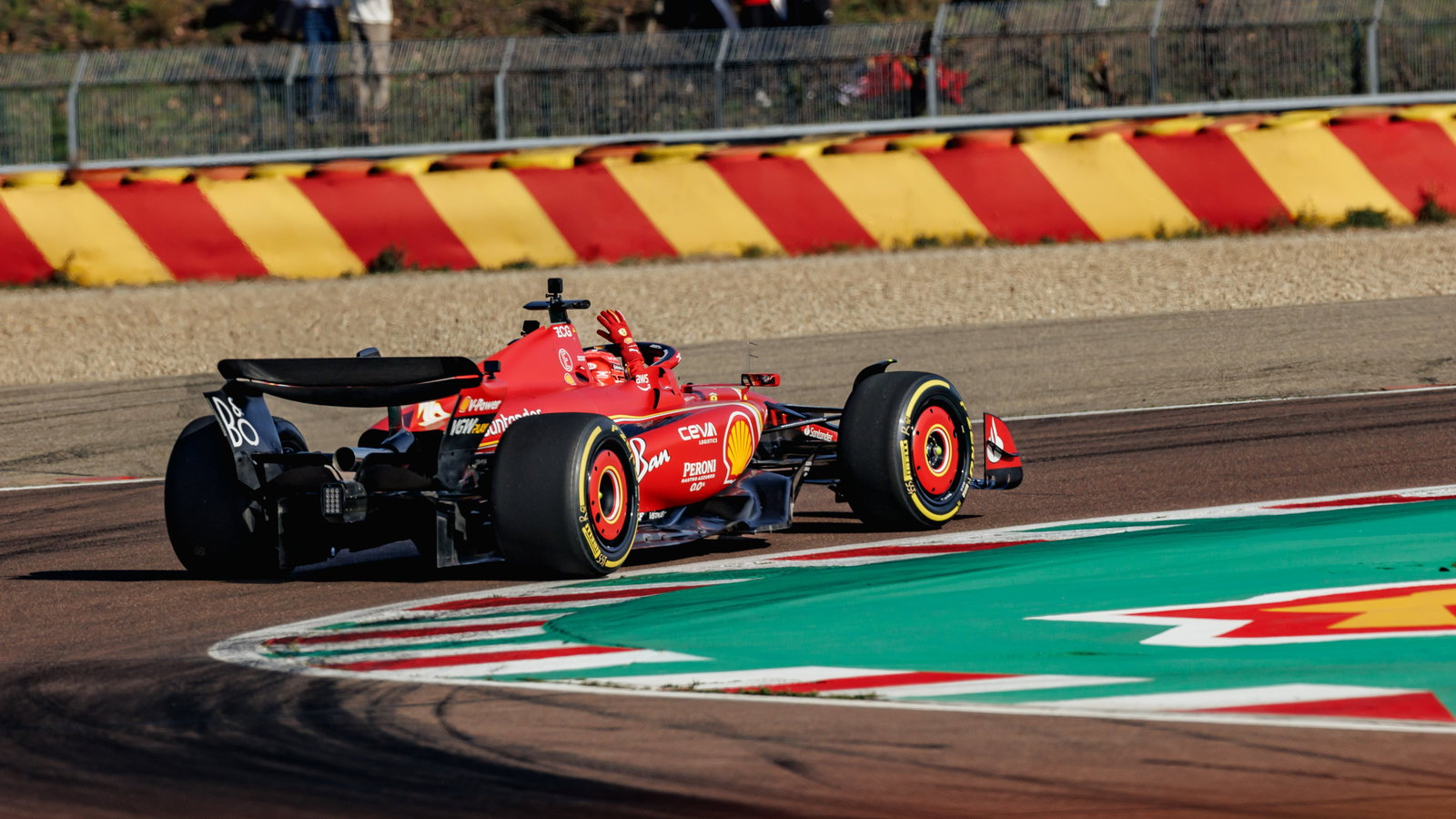 Charles Leclerc driving the new SF-24 for the first time 