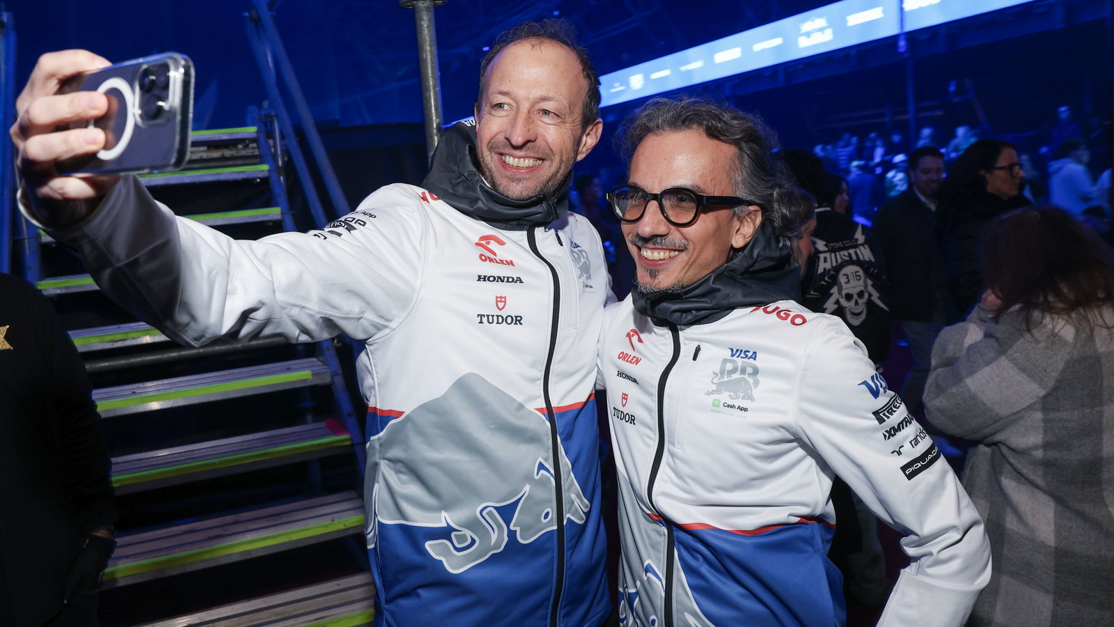 RB CEO Peter Bayer alongside RB team principal Laurent Mekies