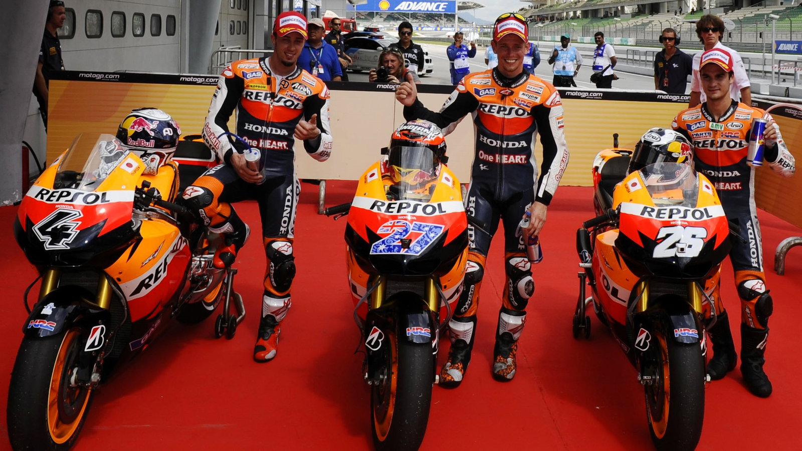 Dovizioso, Stoner, Pedrosa, 2011