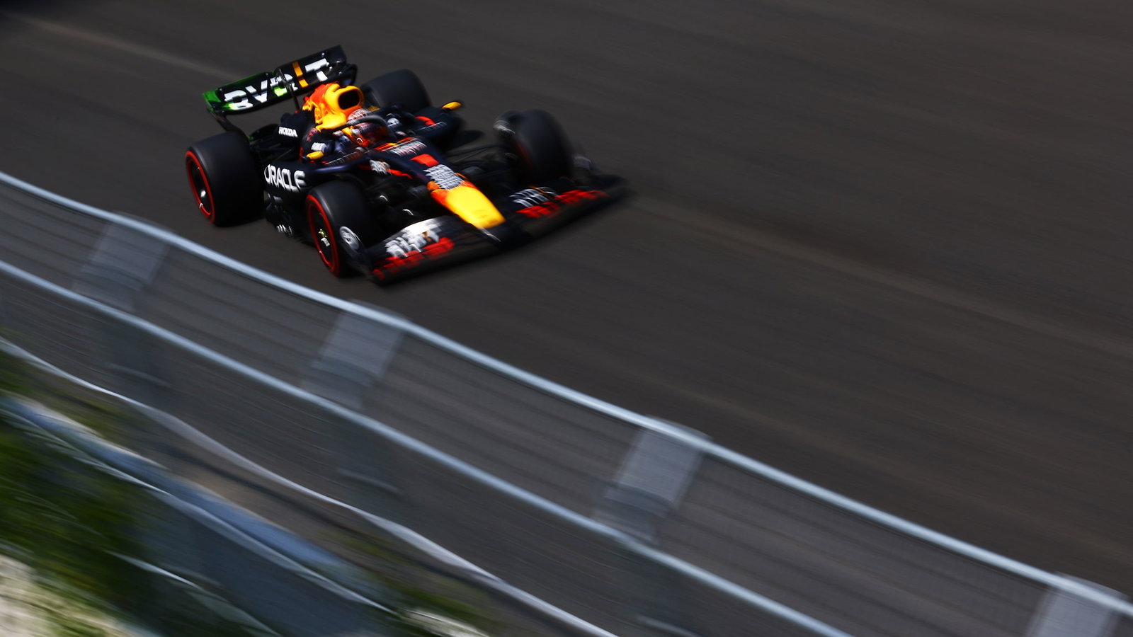 Max Verstappen driving Red Bull's upgraded RB20 in Hungary