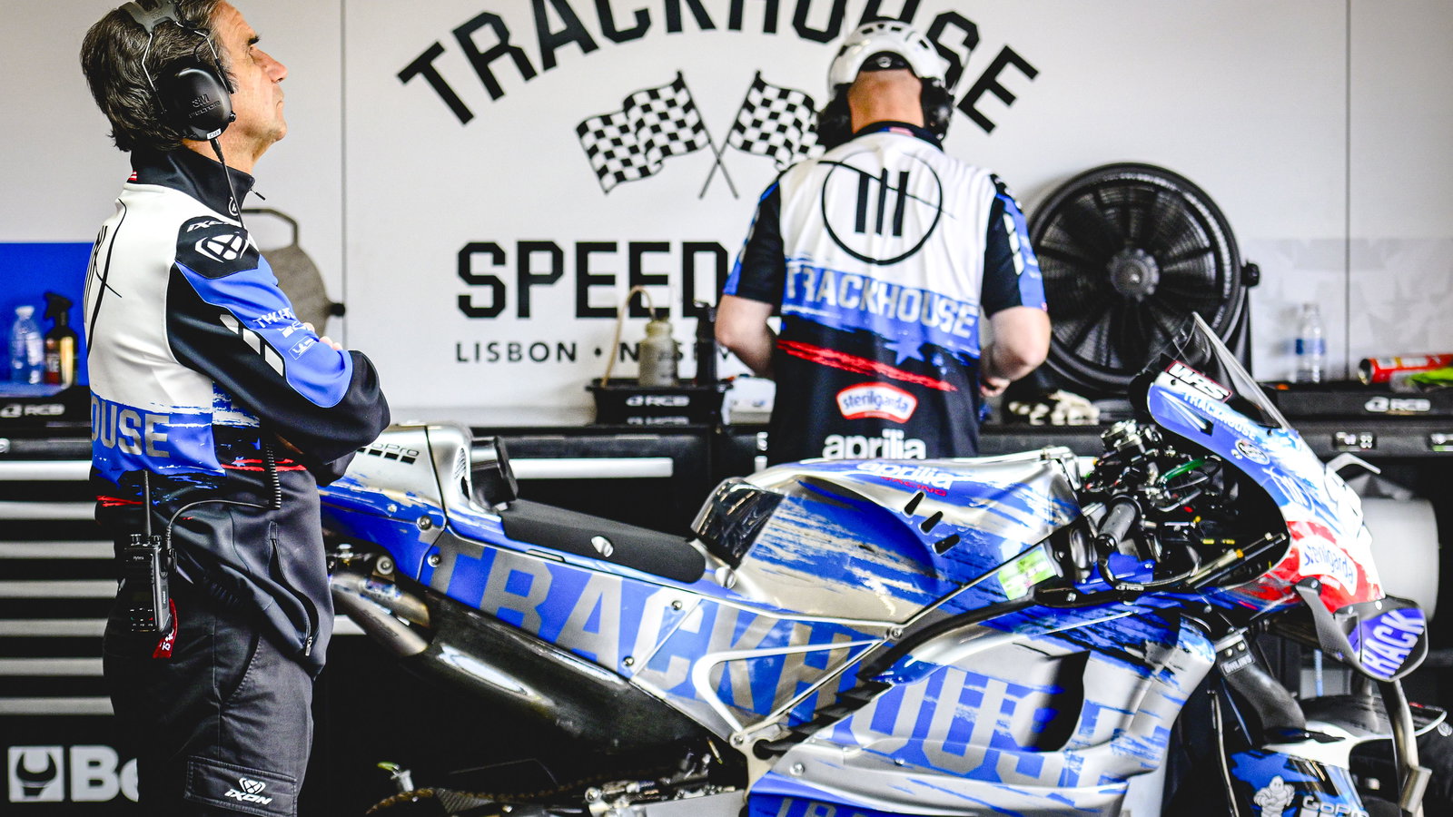 Davide Brivio, 2024 MotoGP British Grand Prix, Trakchouse pit box. Credit: Gold and Goose.