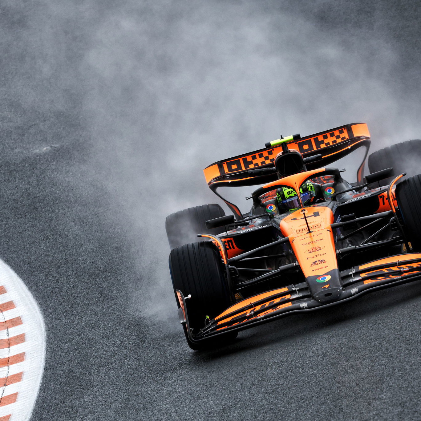 Lando Norris on track in first practice at Zandvoort 