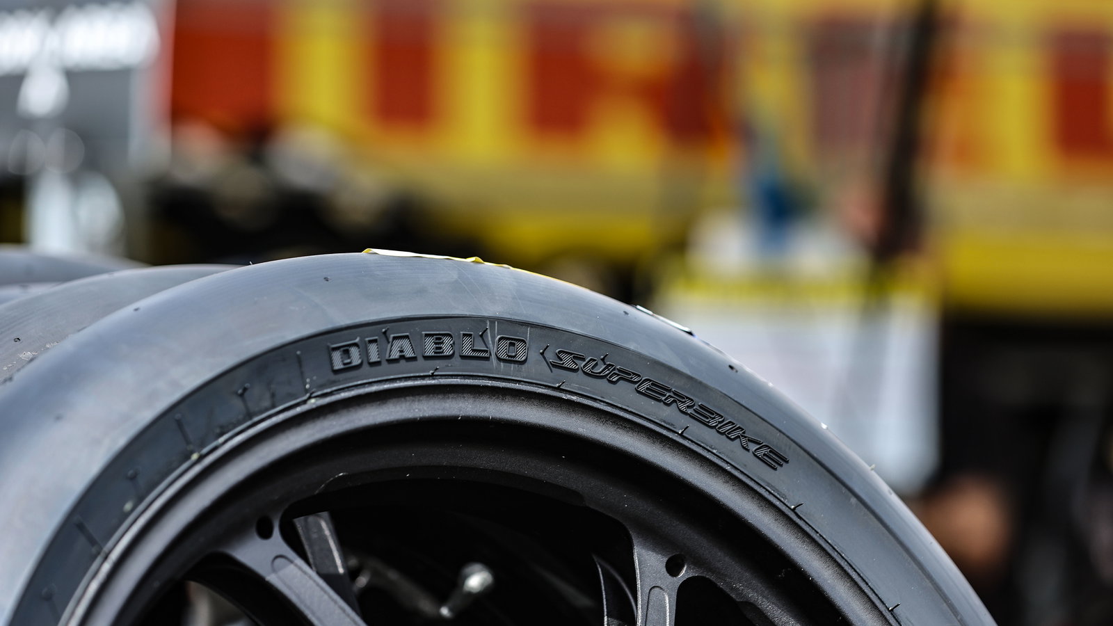 Pirelli WorldSBK tyre at 2024 Czech WorldSBK. Credit: Gold and Goose.