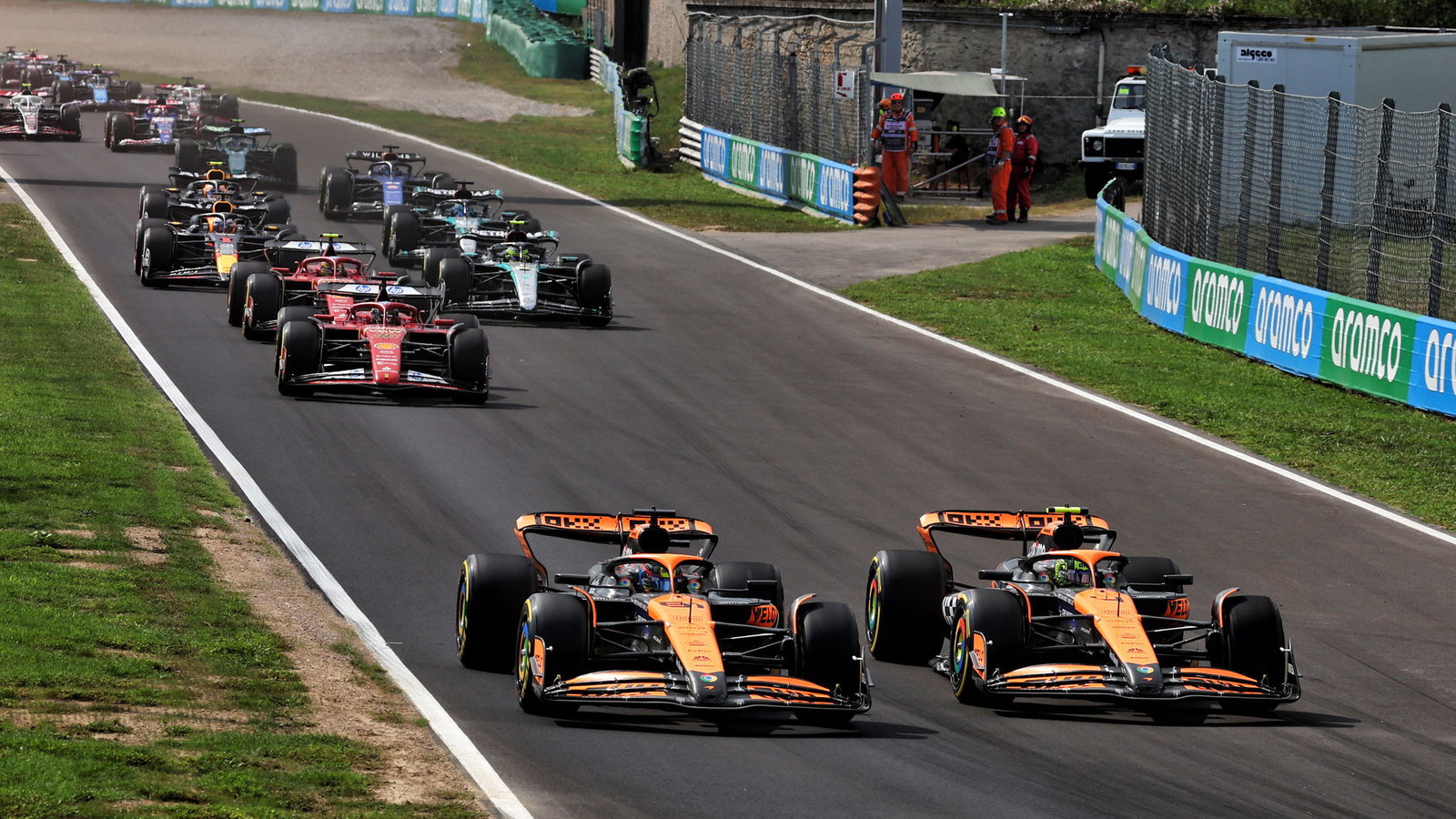The opening lap of the Italian Grand Prix 