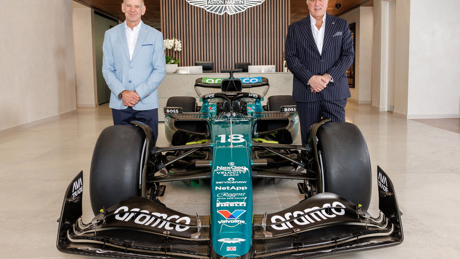 Adrian Newey and Lawrence Stroll