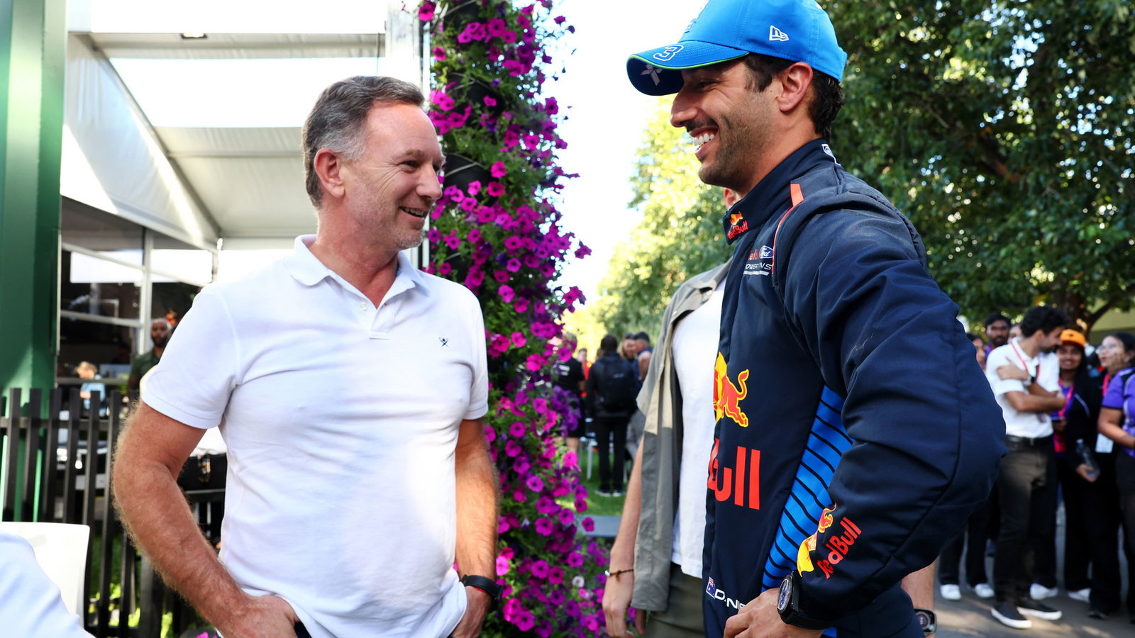 Christian Horner and Daniel Ricciardo 