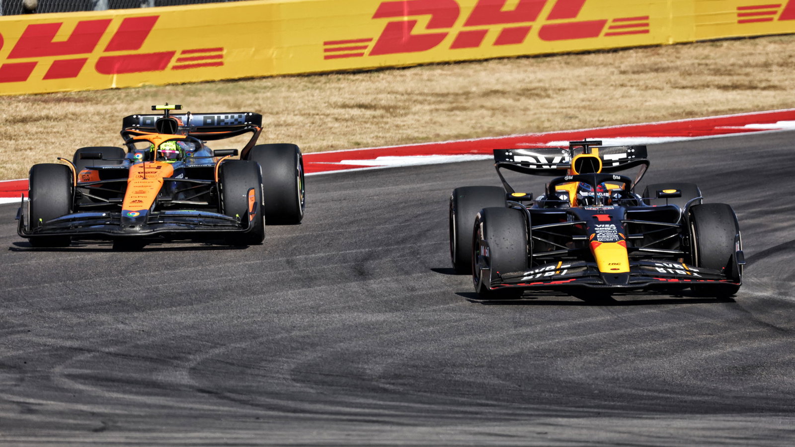 Lando Norris and Max Verstappen battle it out in Singapore 