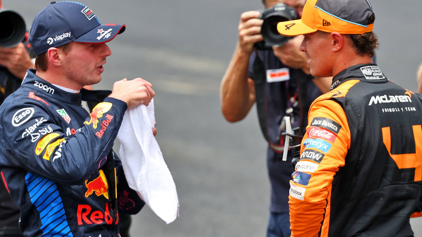 Max Verstappen and Lando Norris