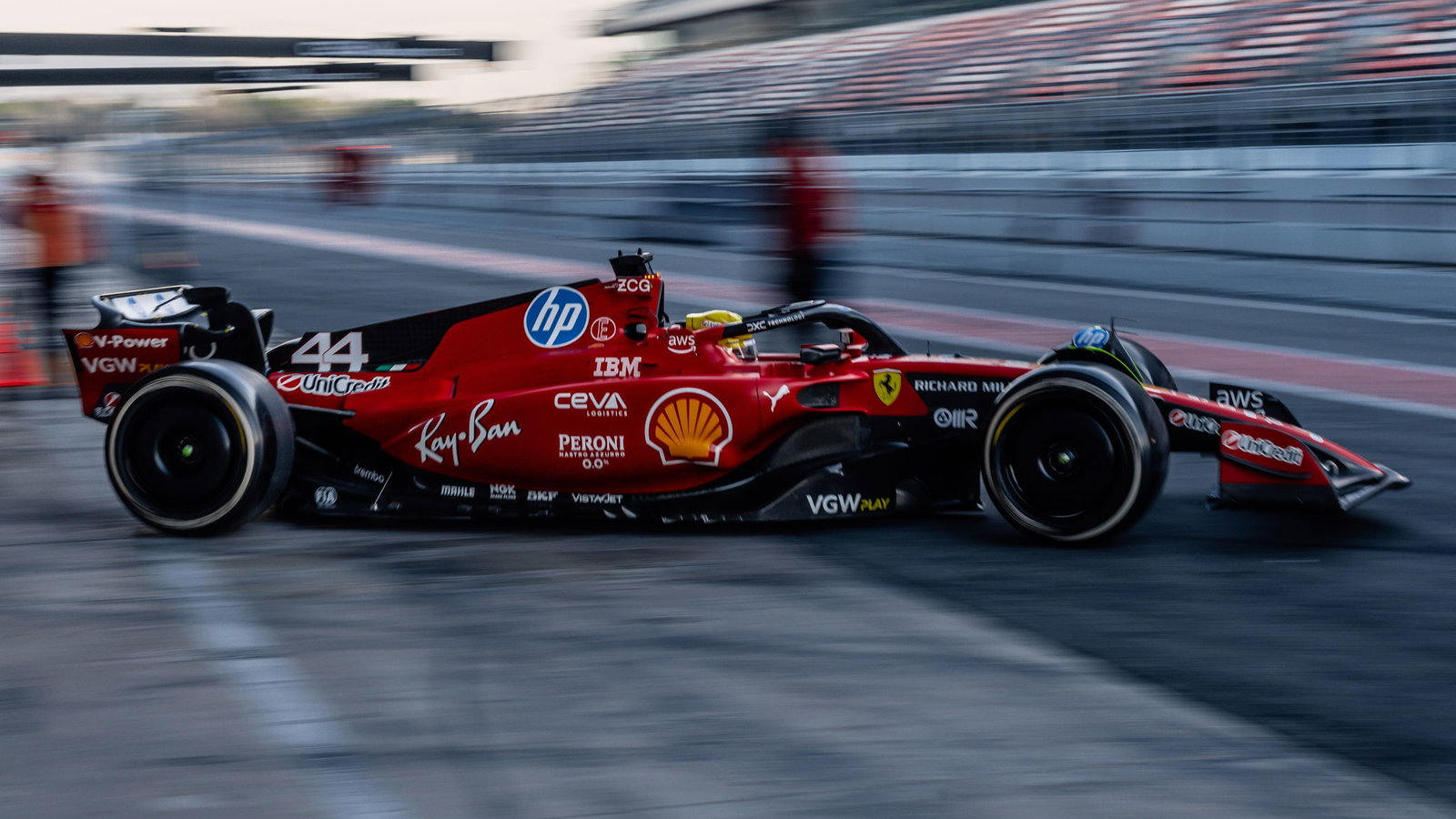 Lewis Hamilton got more track time with Ferrari in Spain