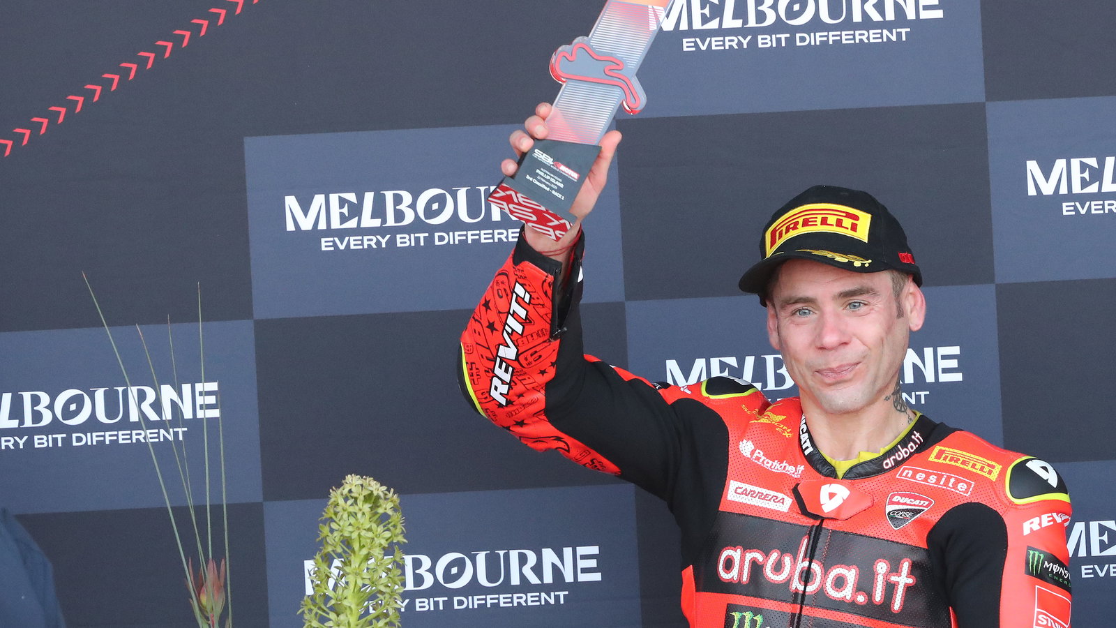 Alvaro Bautista, 2025 Australian WorldSBK, podium. Credit: Gold and Goose.