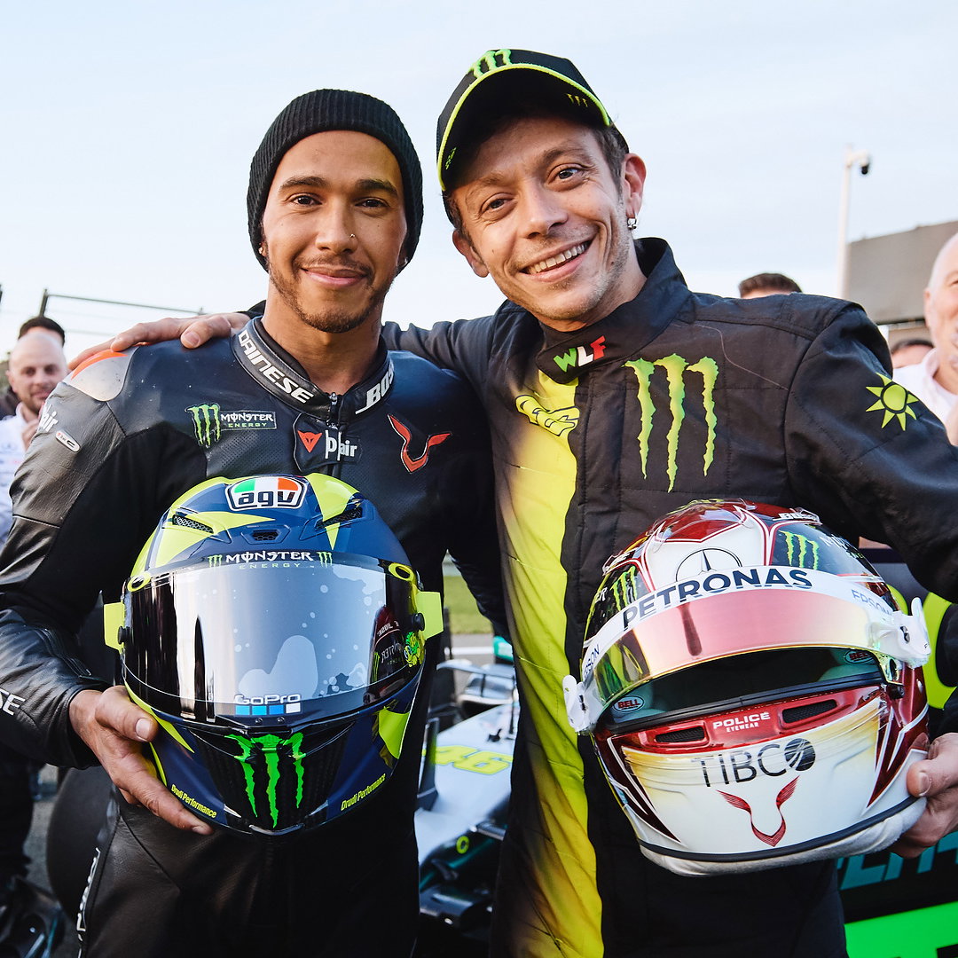 Lewis Hamilton and Valentino Rossi