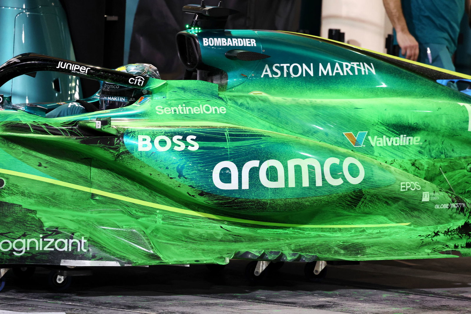 Flow-vis paint on the Aston Martin