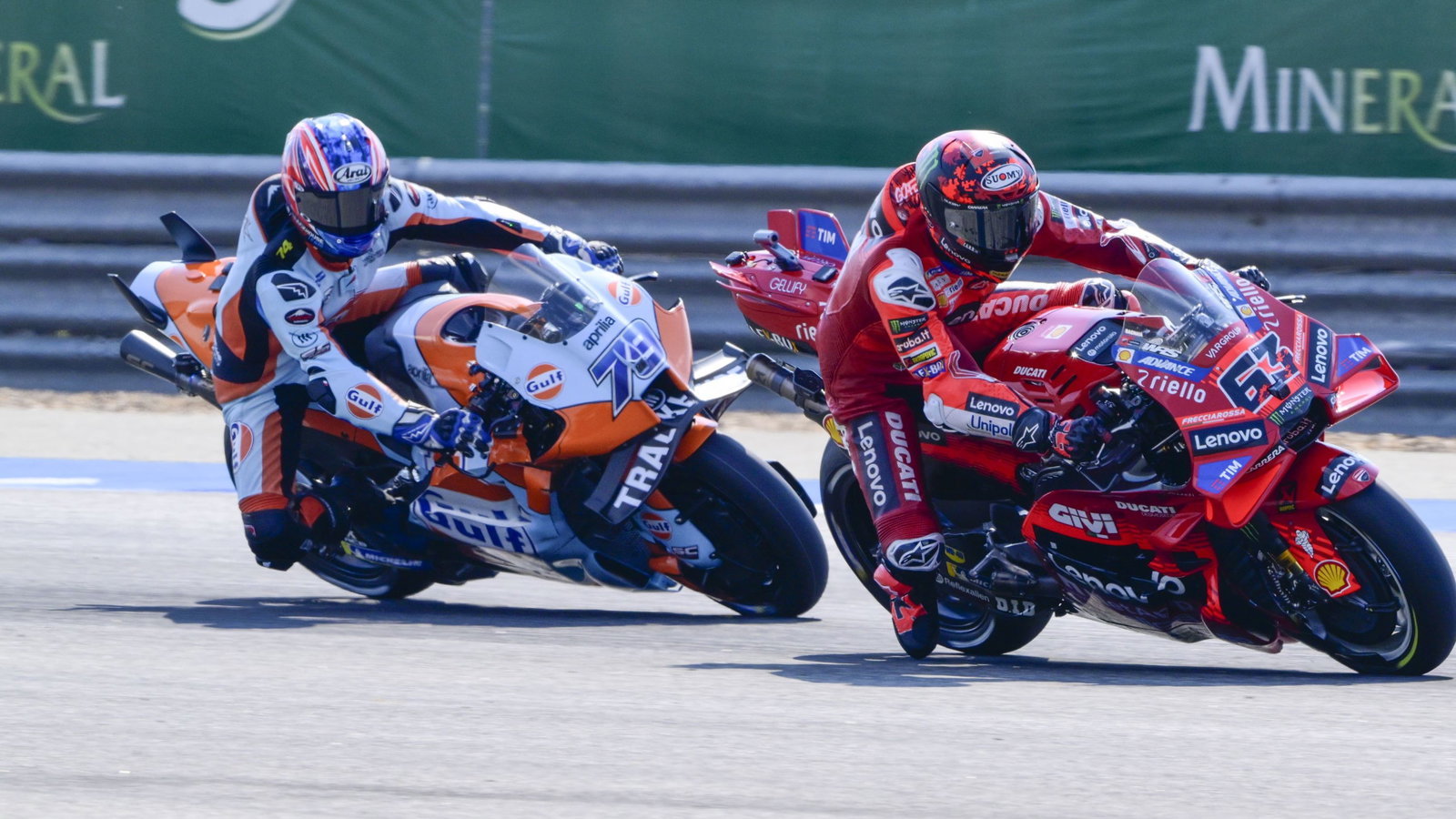 Ai Ogura, Francesco Bagnaia, 2025 Thai MotoGP Sprint