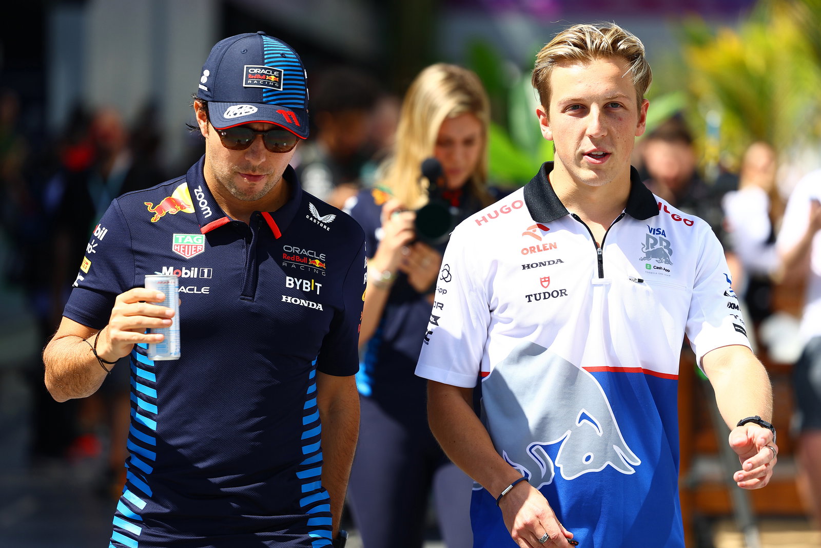 Sergio Perez and Liam Lawson