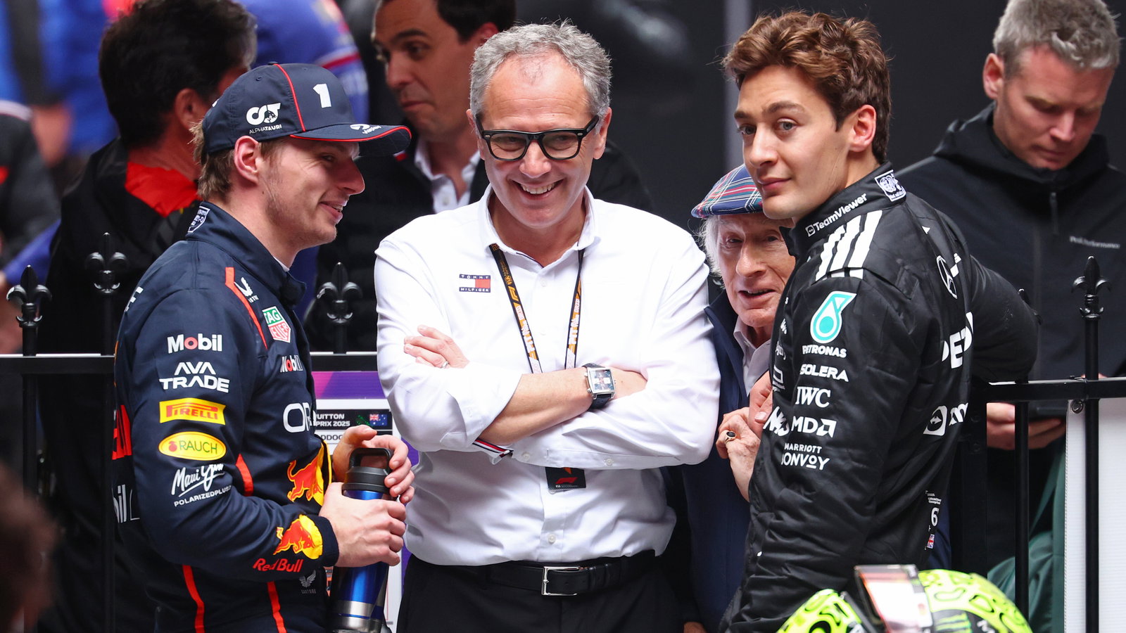 Max Verstappen and George Russell 