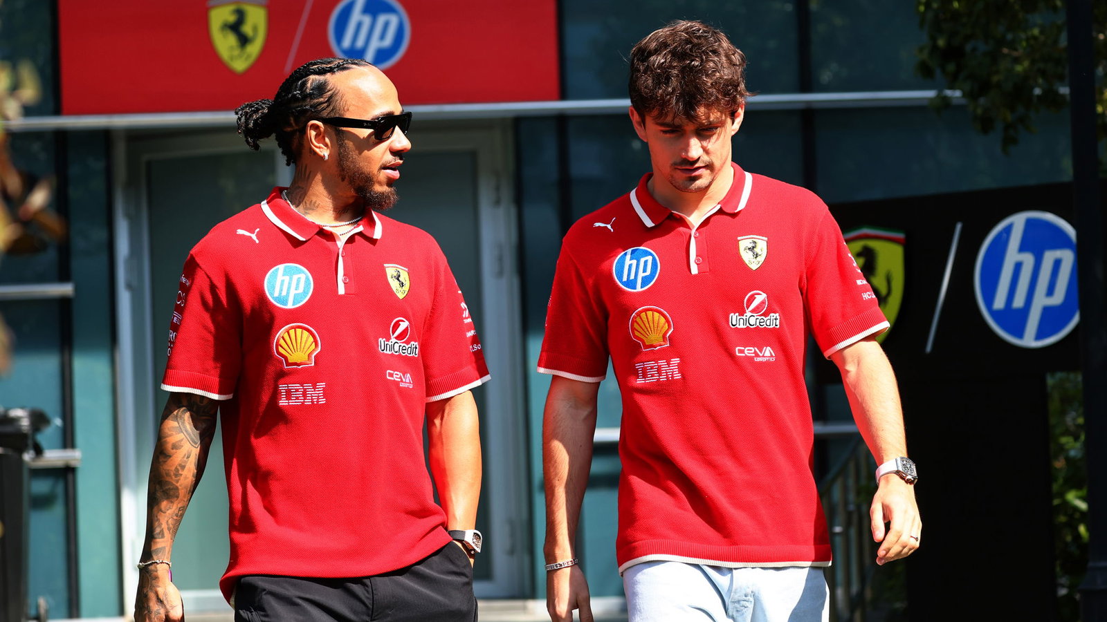 Lewis Hamilton and Charles Leclerc