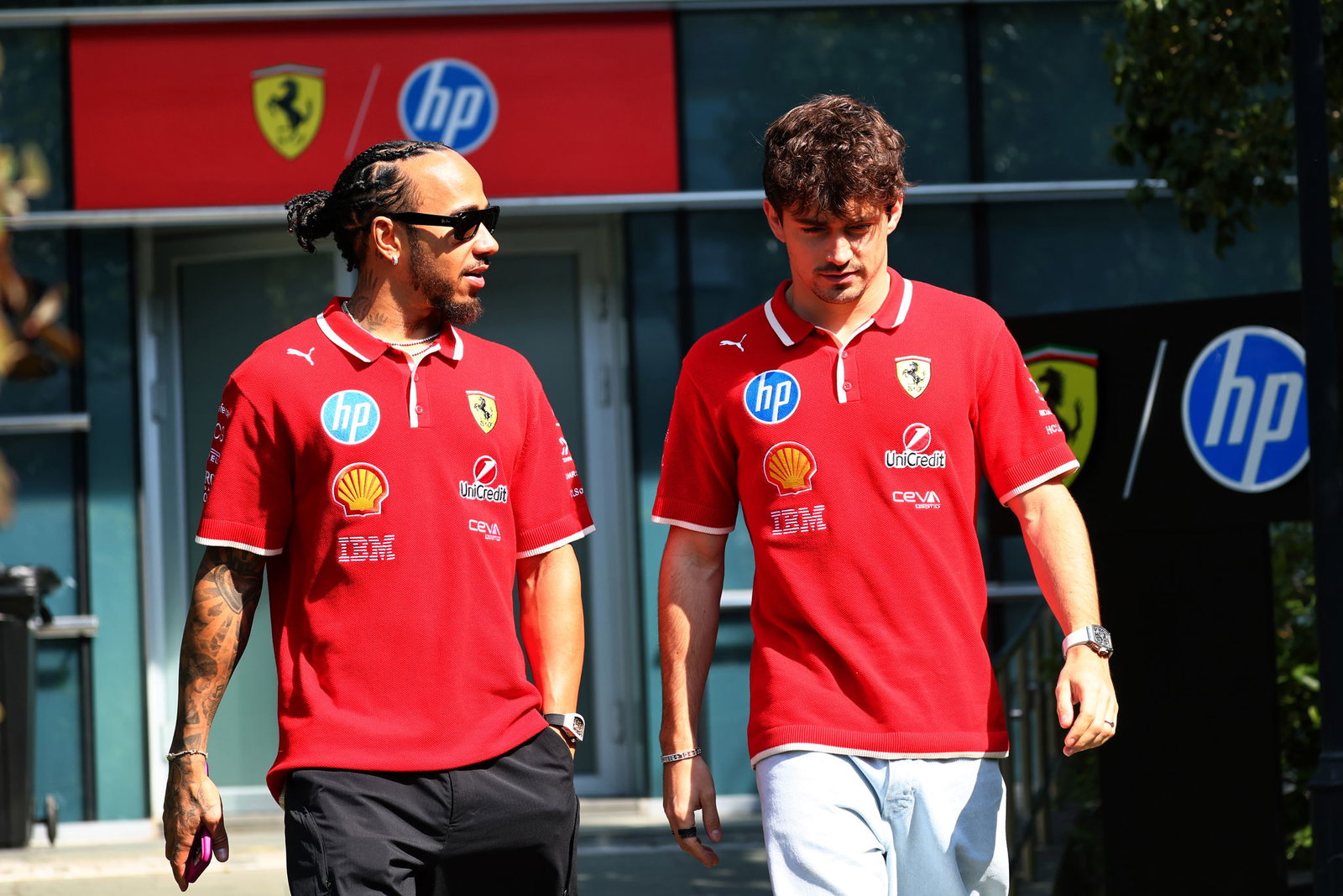 Lewis Hamilton and Charles Leclerc