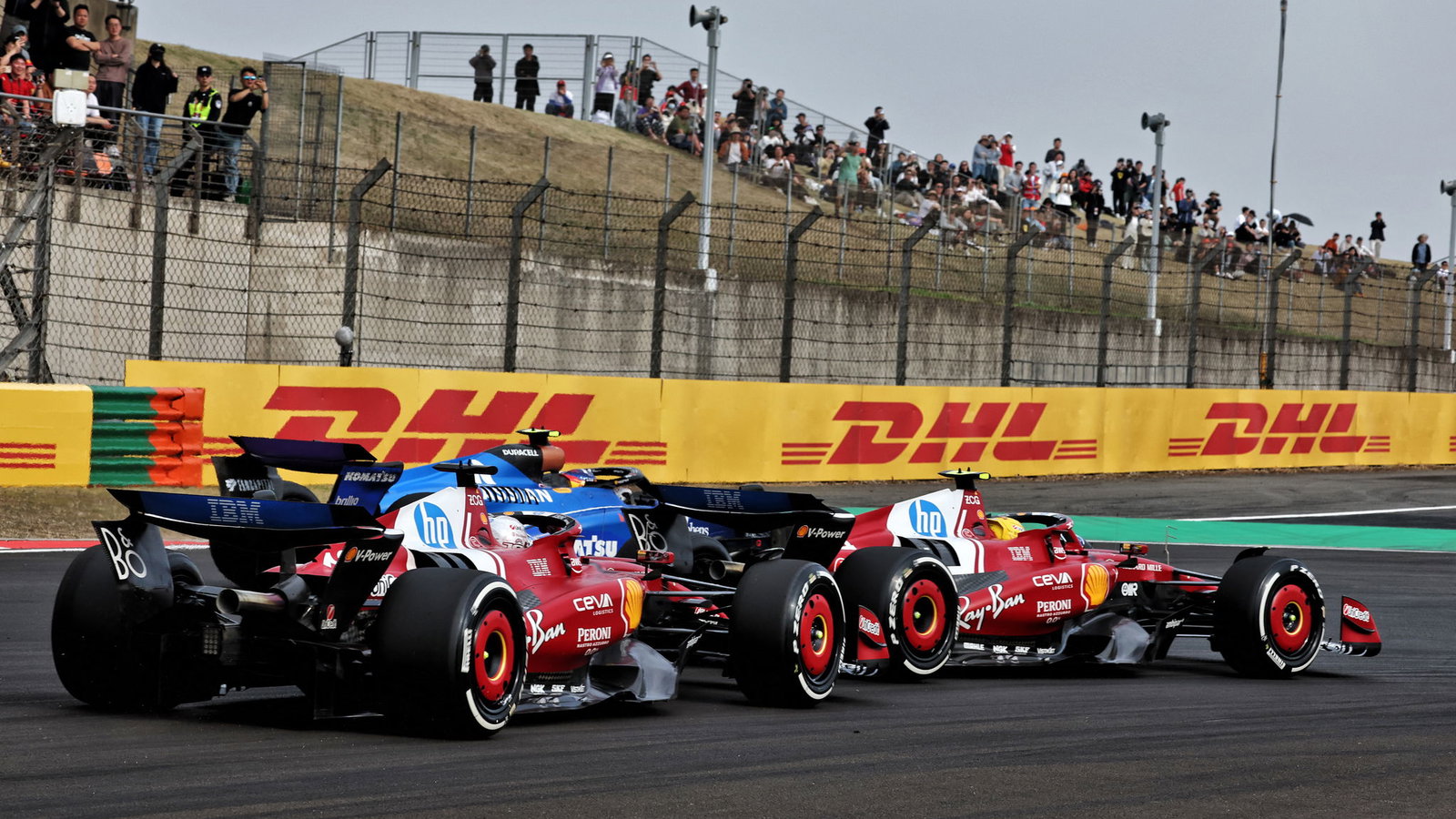 Lewis Hamilton and Charles Leclerc swapped positions in China