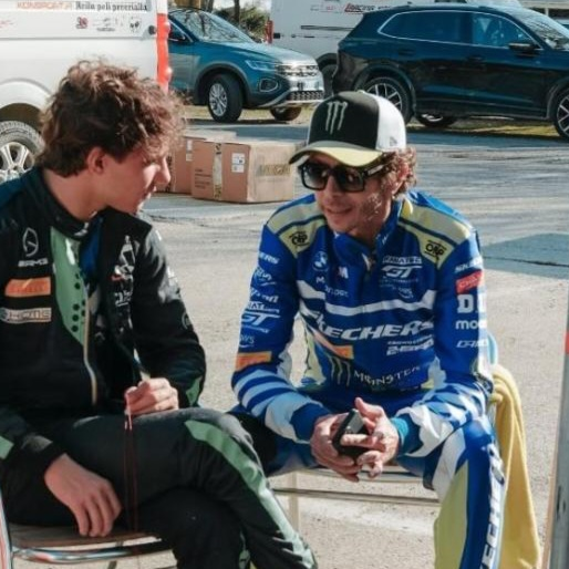 Andrea Kimi Antonelli and Valentino Rossi. Credit: Instagram/Andrea Kimi Antonelli/aledellgiusta.