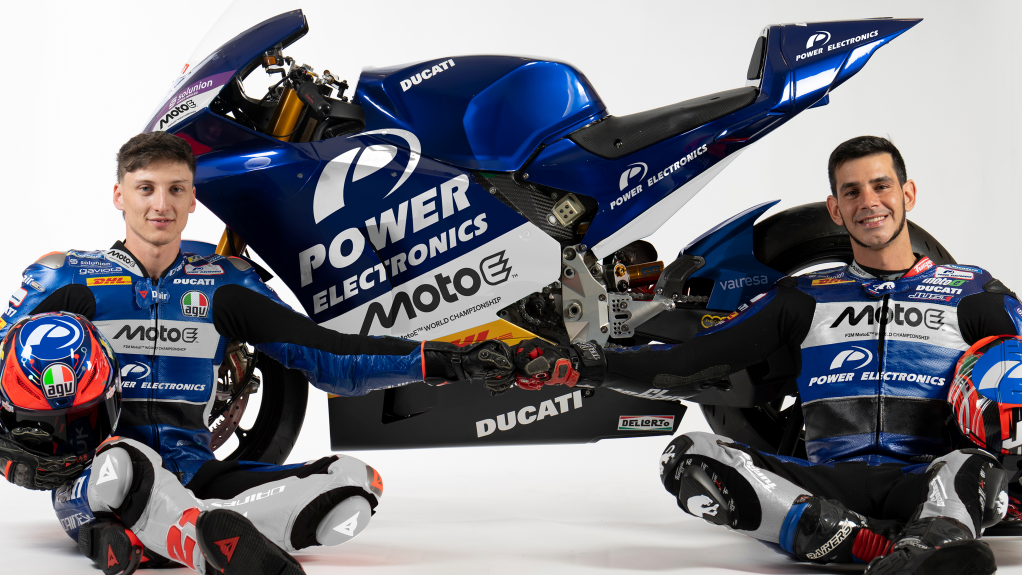 Kevin Zannoni, Jordi Torres, Aspar MotoE team launch, 2025. Credit: Gold and Goose.