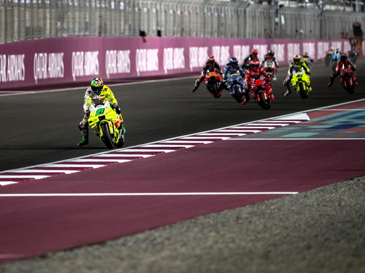 Franco Morbidelli leads, 2025 Qatar MotoGP