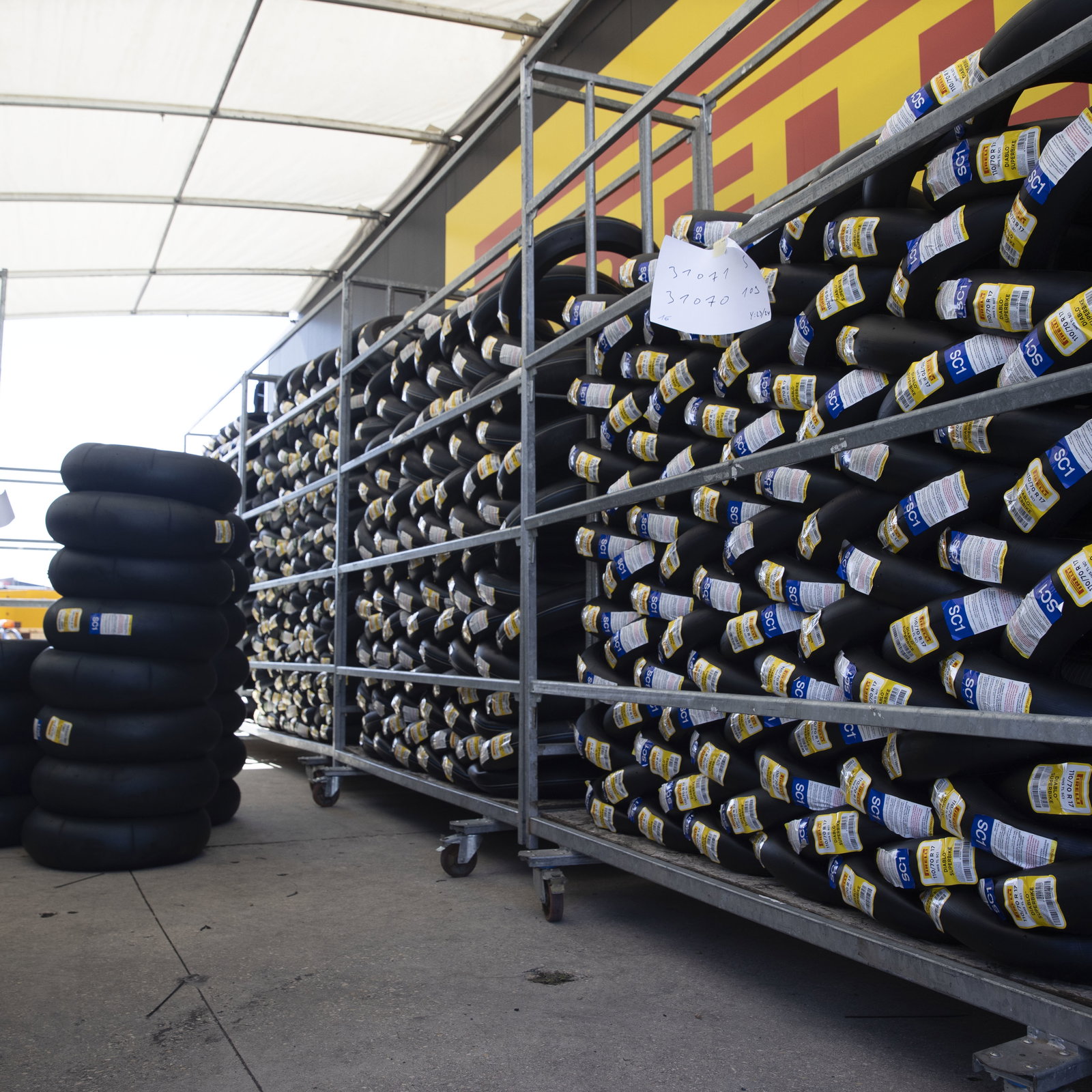 Pirelli tyres, 2024 Estoril WorldSBK. Credit: Gold and Goose.
