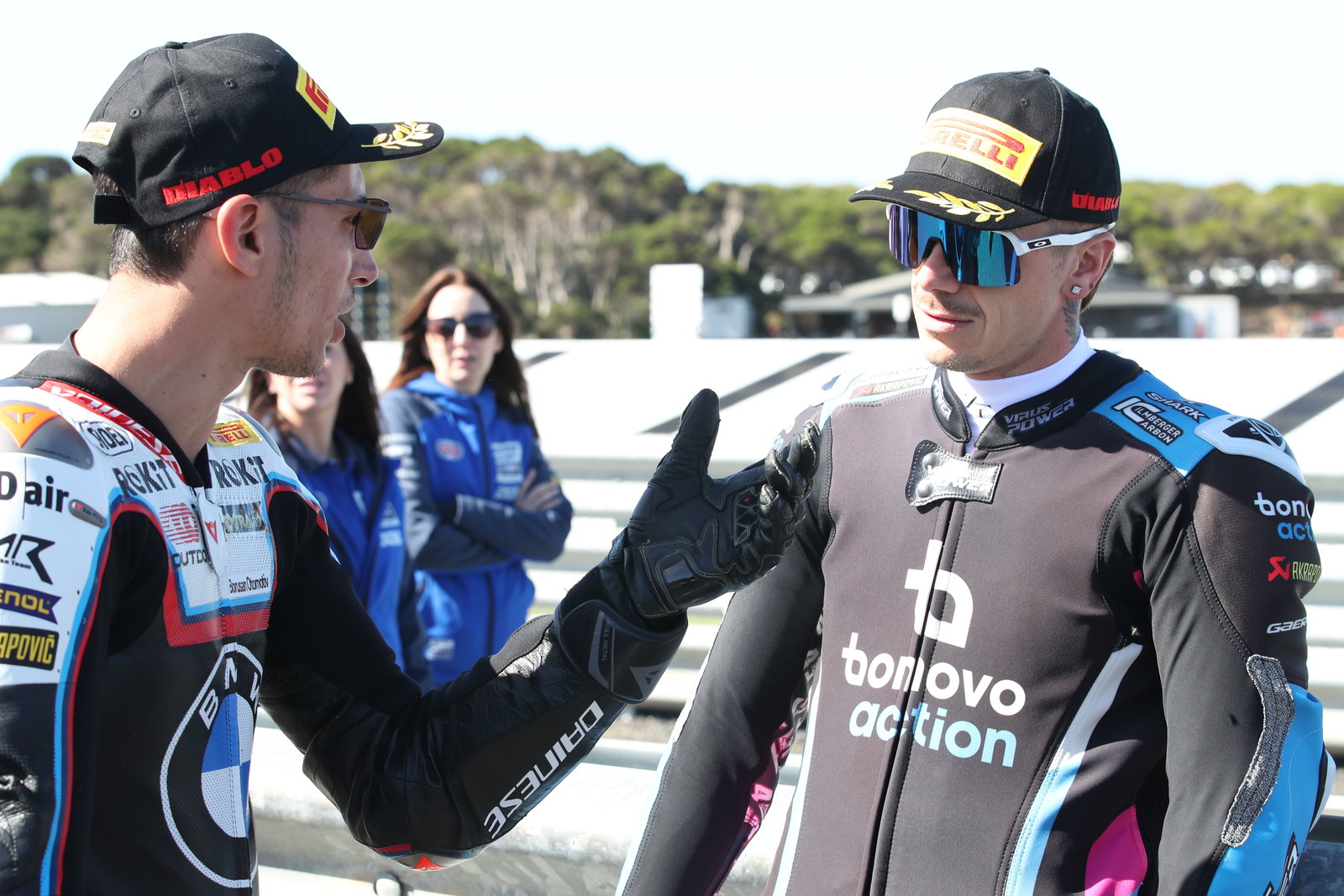 Toprak Razgatlioglu, Scott Redding, 2025 Australian WorldSBK media day. Credit: Gold and Goose.