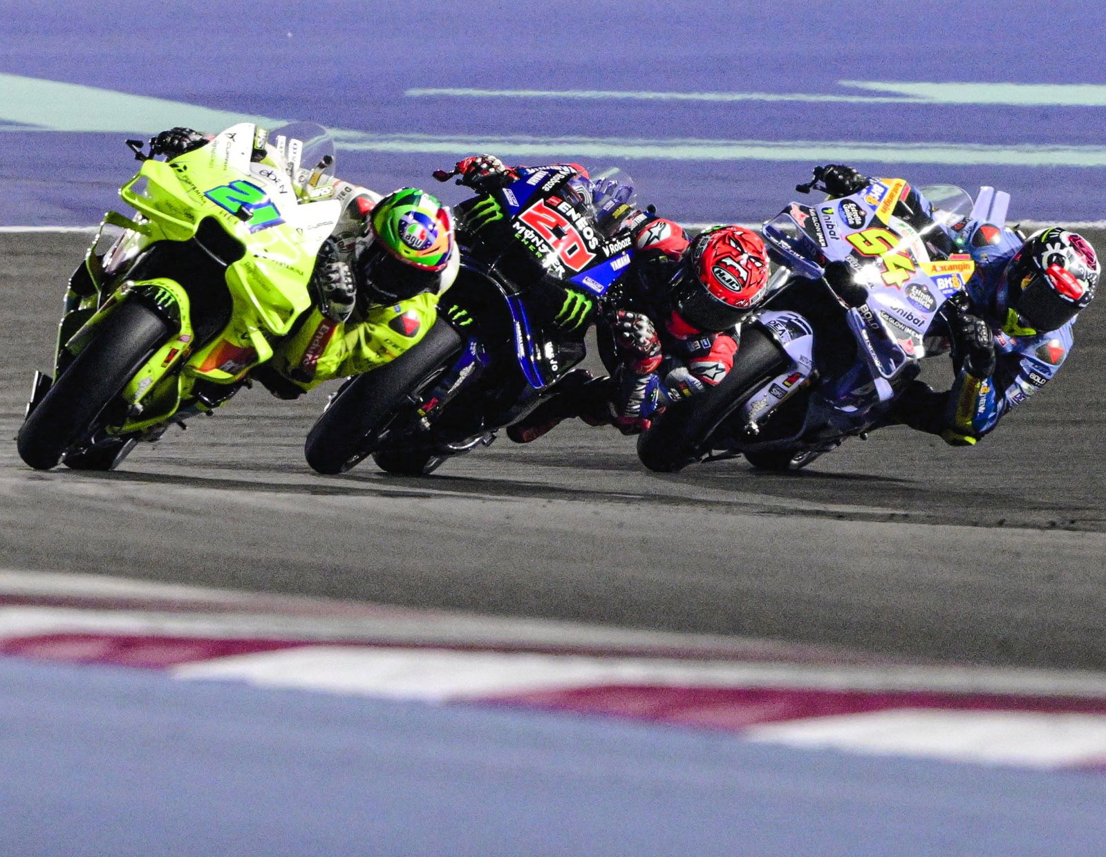 Morbidelli, Quartararo, Aldeguer, 2025 Qatar MotoGP Sprint