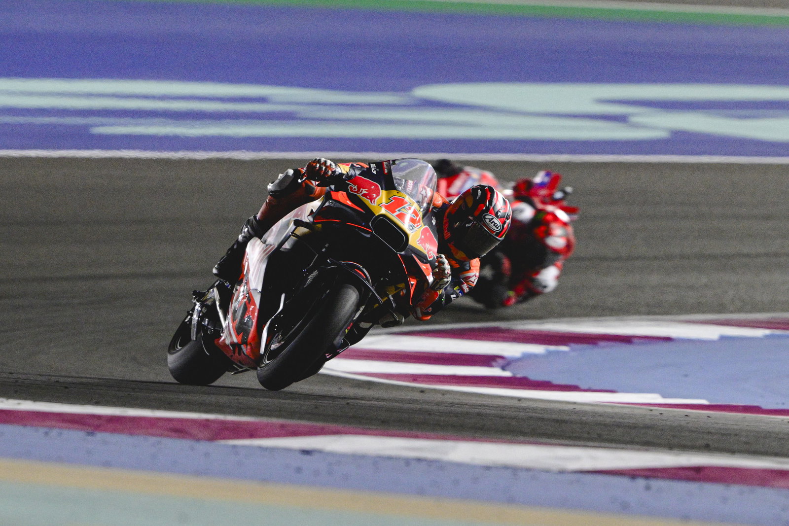 Maverick Vinales, Francesco Bagnaia, 2025 MotoGP Qatar Grand Prix. Credit: Gold and Goose.