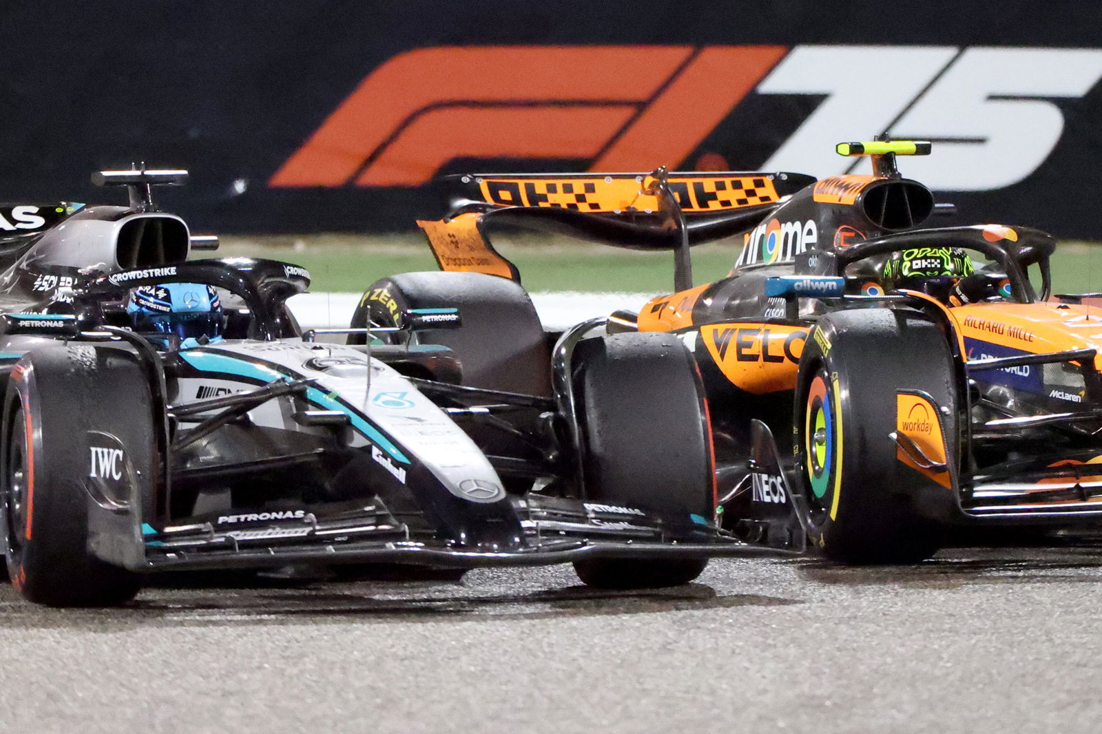George Russell and Lando Norris 