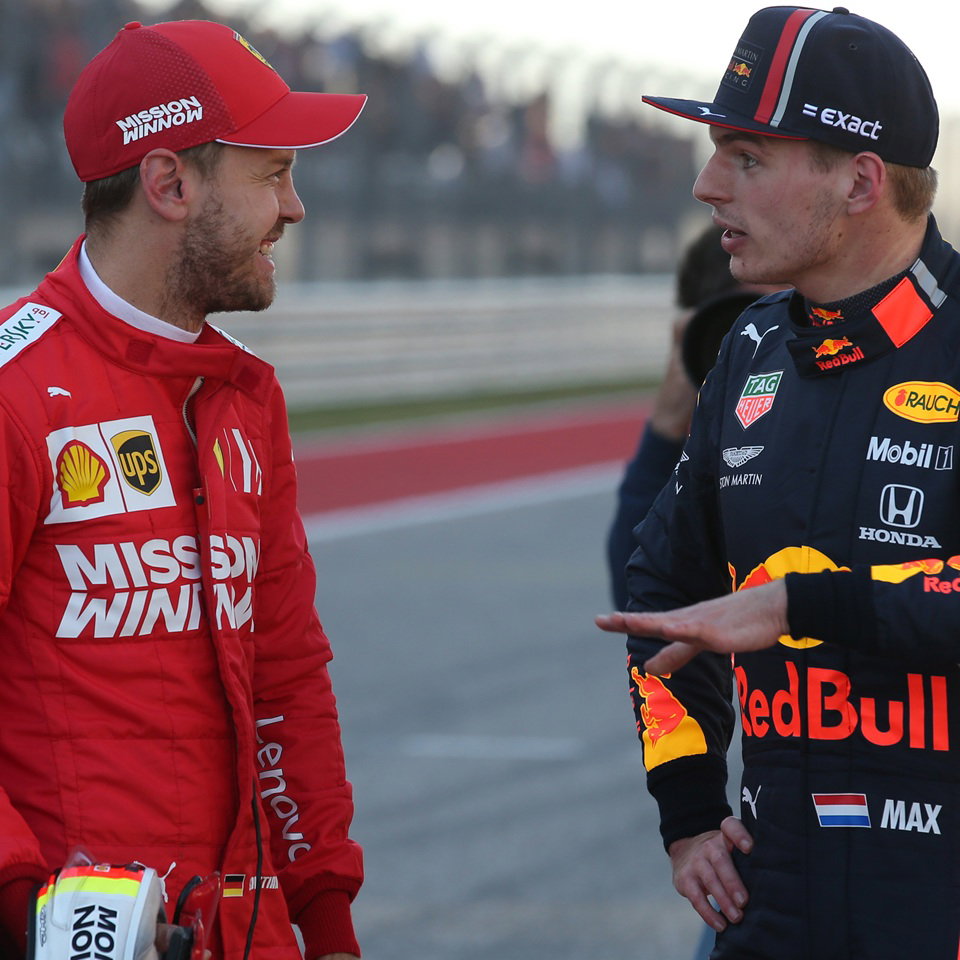 Sebastian Vettel and Max Verstappen