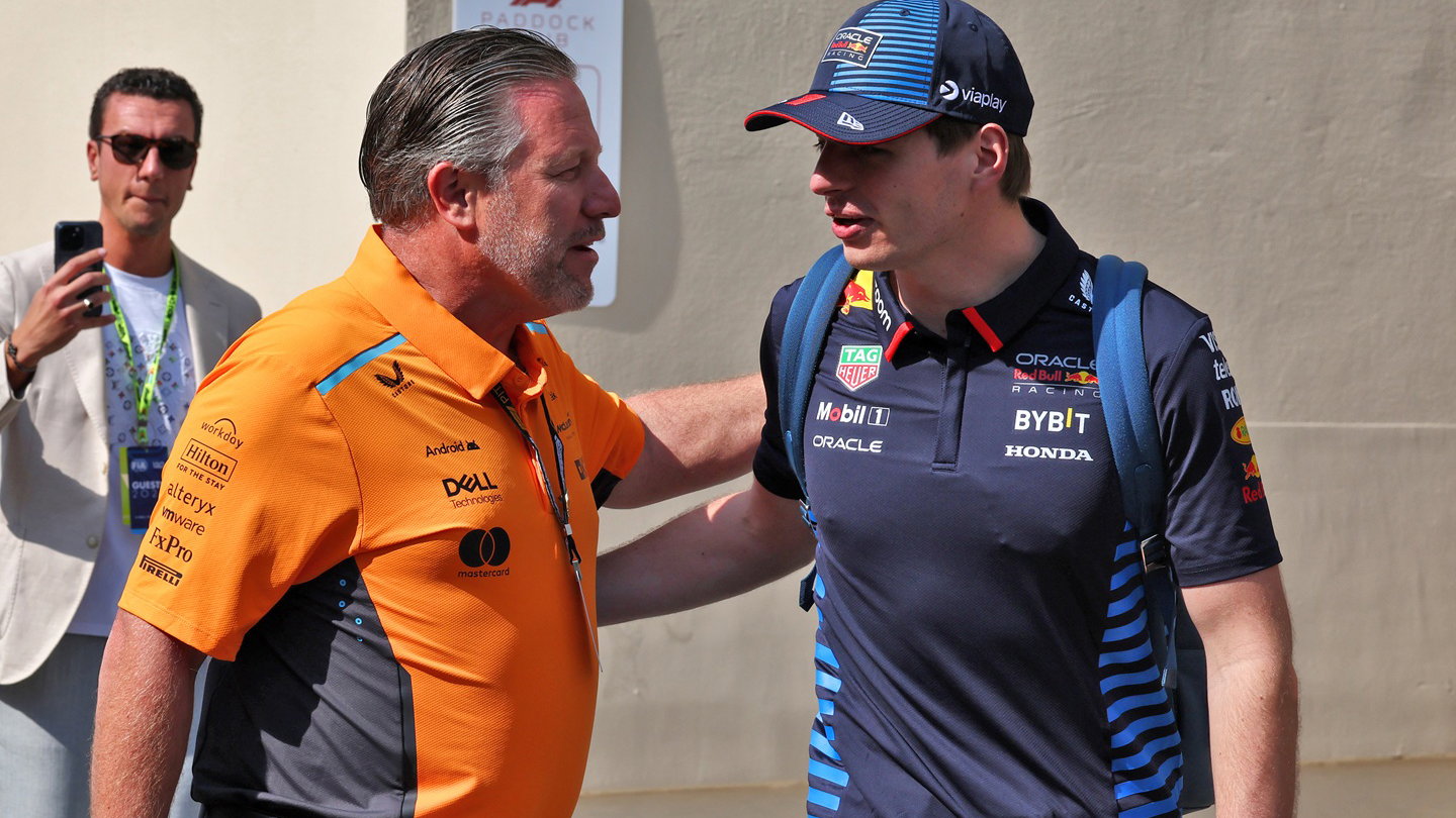 Zak Brown and Max Verstappen