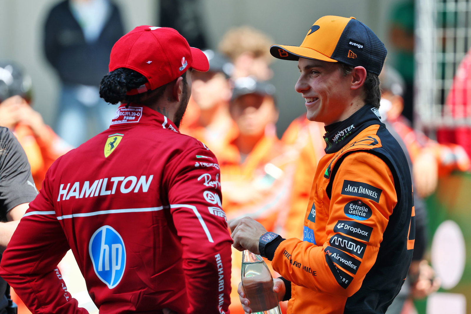Lewis Hamilton and Oscar Piastri 