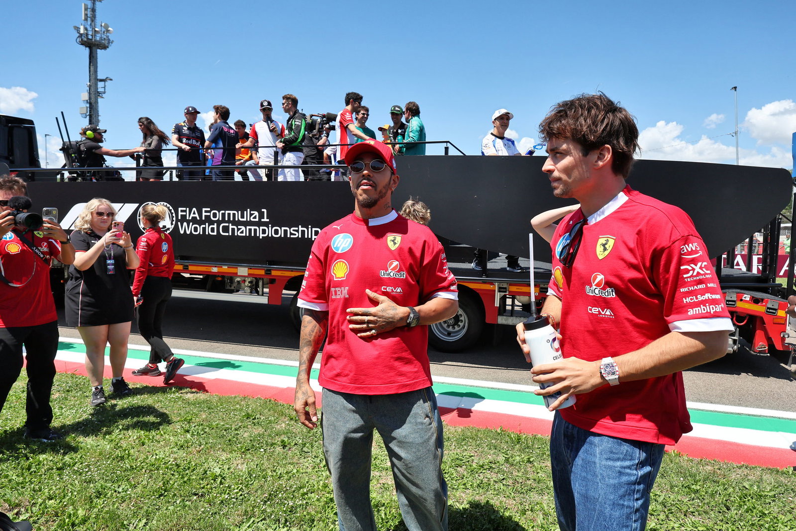 Lewis Hamilton and Charles Leclerc