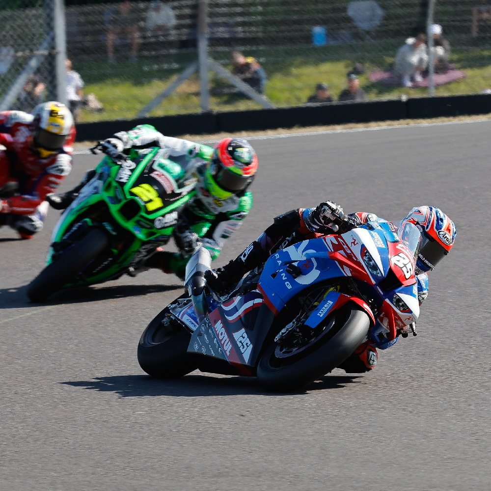 Josh Brookes, Christian Iddon, Tommy Bridewell, 2025 Donington Park BSB. Credit: Ian Hopgood Photography.