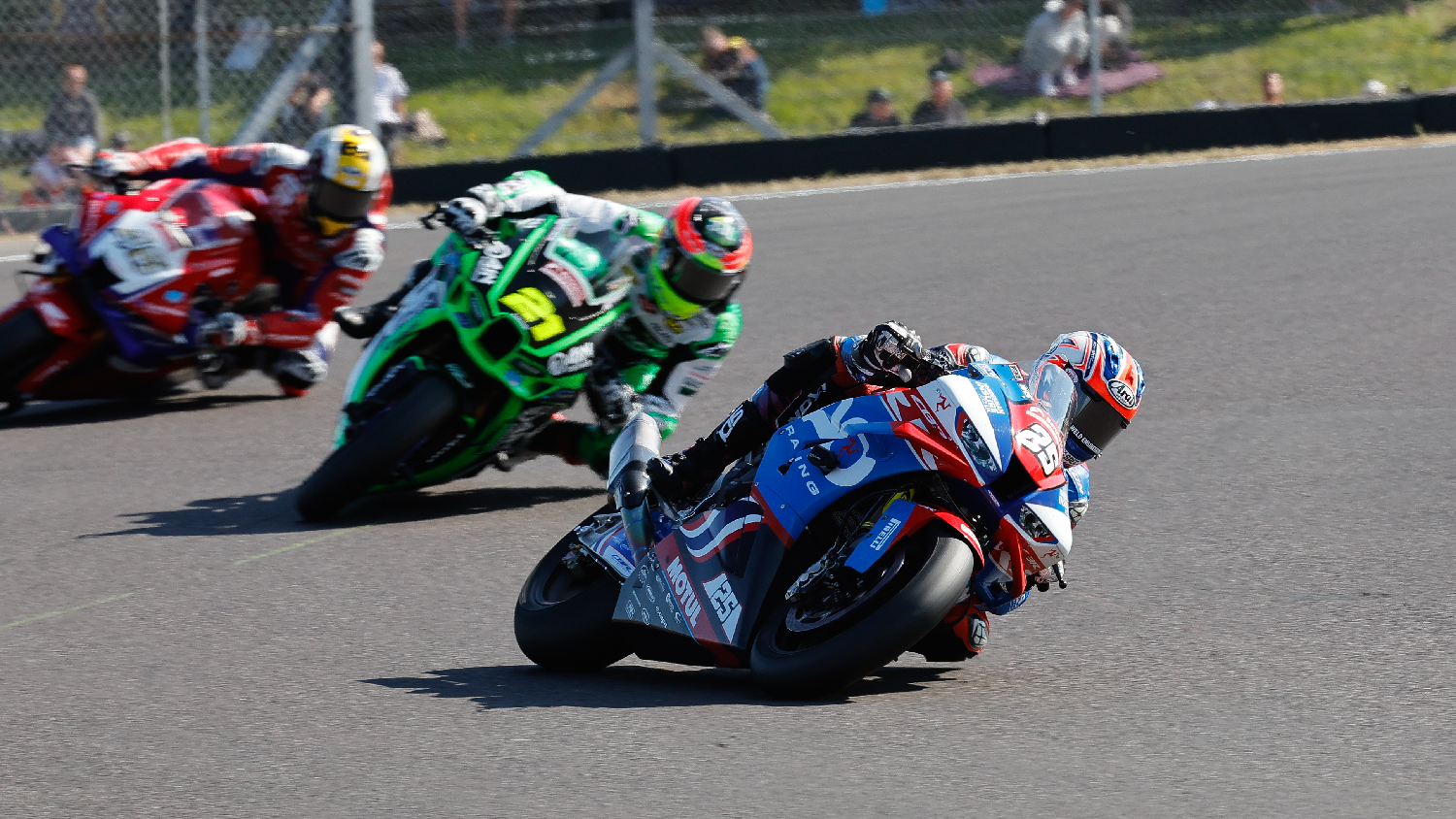Josh Brookes, Christian Iddon, Tommy Bridewell, 2025 Donington Park BSB. Credit: Ian Hopgood Photography.