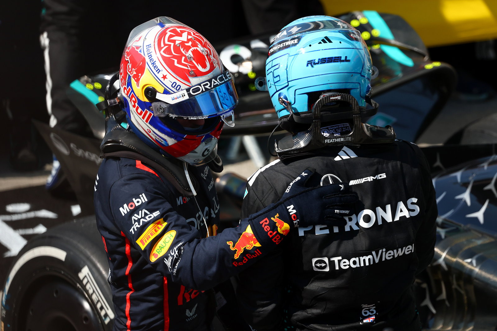 Verstappen finished second behind Russell in Canada