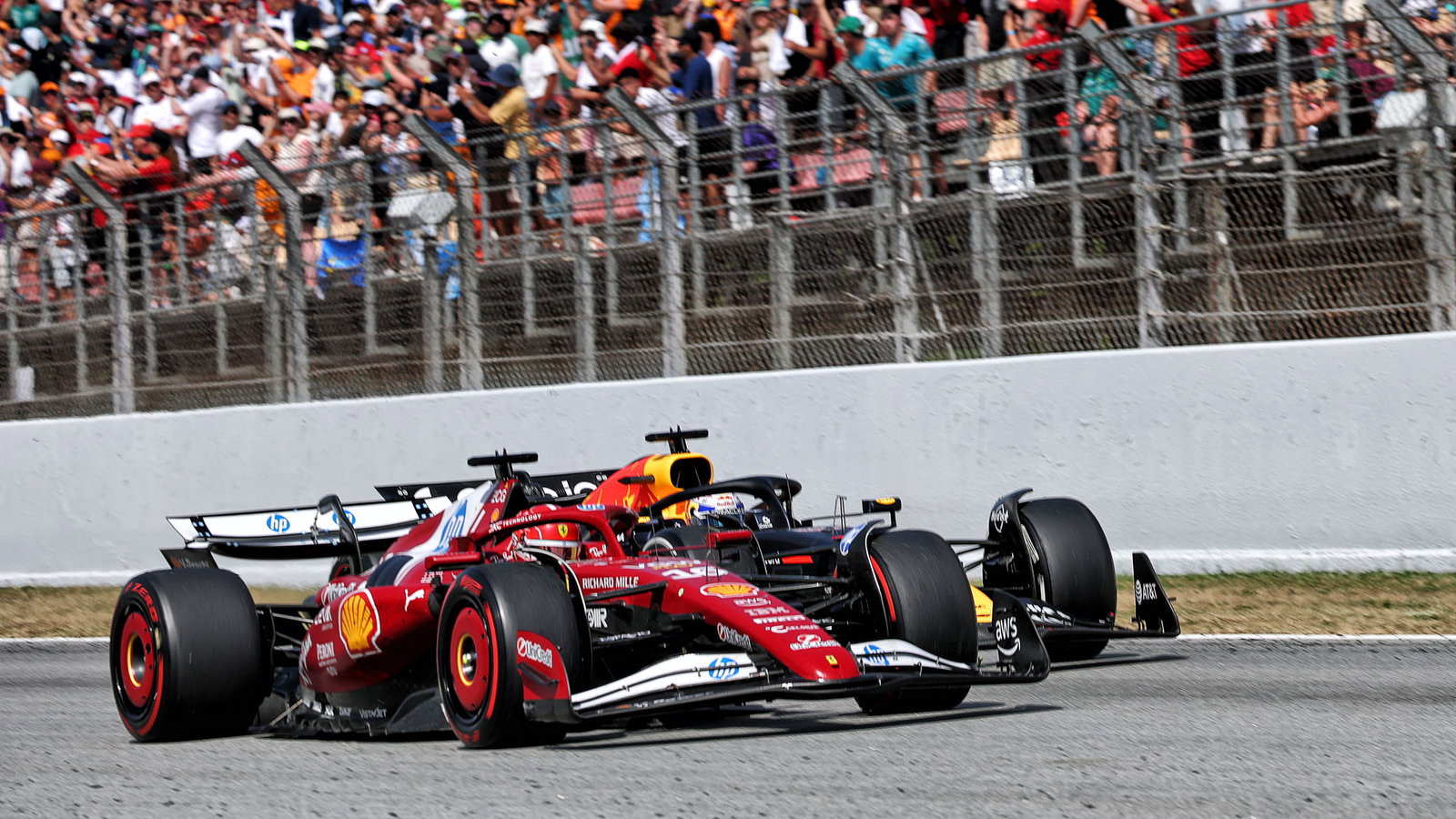 Max Verstappen and Charles Leclerc