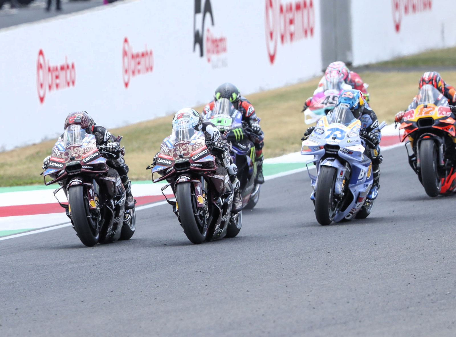 Bagnaia, Marc Marquez, Alex Marquez, 2025 Italian MotoGP