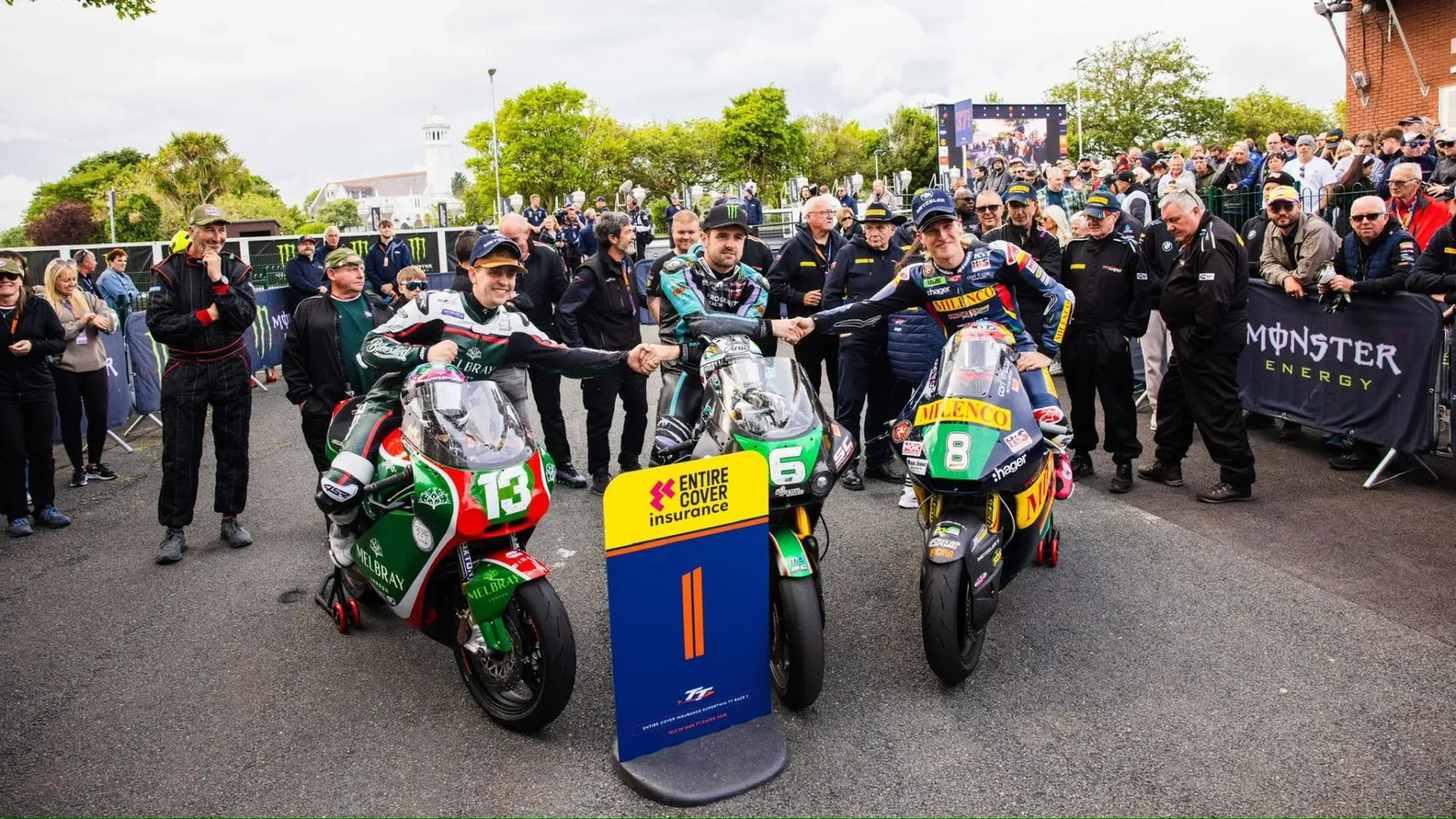Dom Herbertson (left), Michael Dunlop (centre), Davey Todd (right)