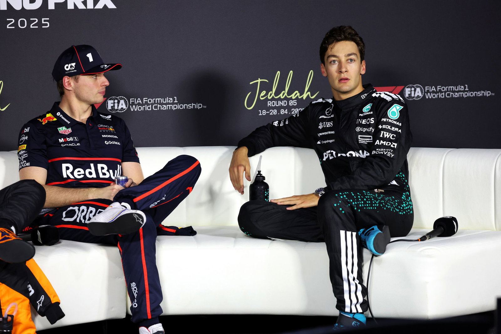 Max Verstappen and George Russell 