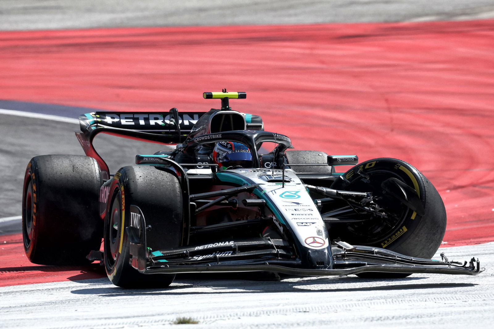 Kimi Antonelli's wrecked Mercedes