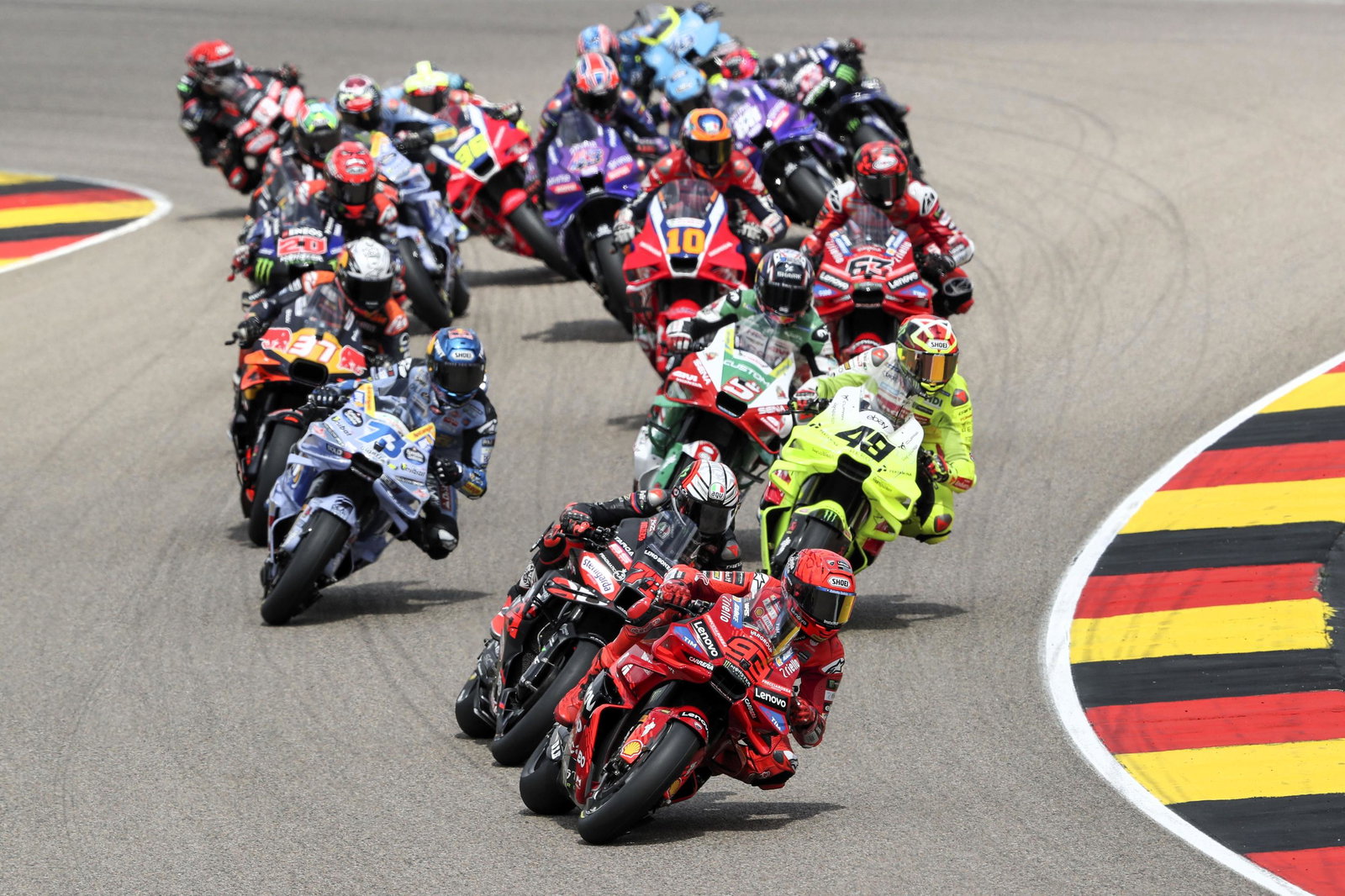 Marc Marquez leads, 2025 German MotoGP