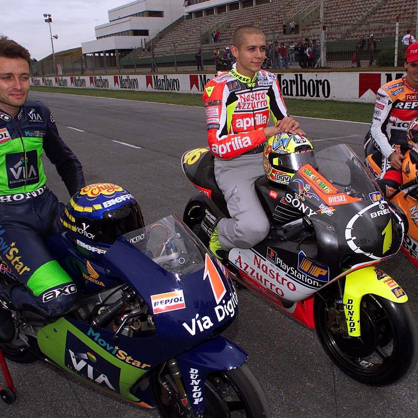 Alzamora, Rossi, Criville, Rossi, Argentine GP 1999
