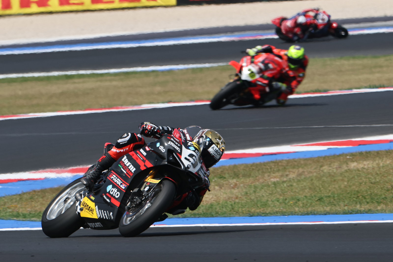 Danilo Petrucci, Alvaro Bautista, 2025 Emilia-Romagna WorldSBK. Credit: Gold and Goose.