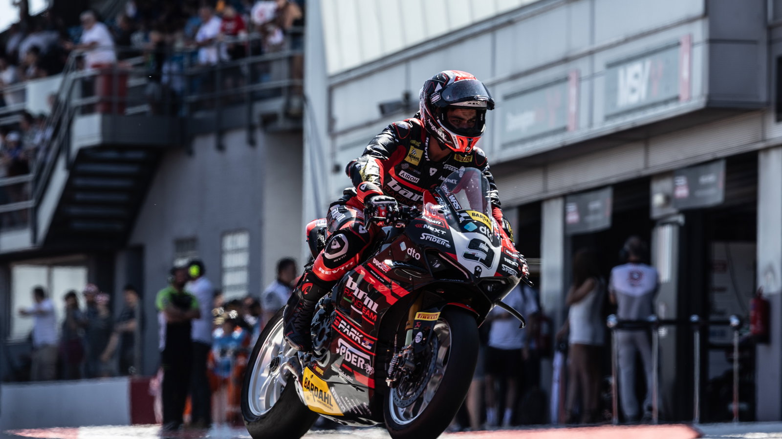 Danilo Petrucci, 2025 UK WorldSBK, pit lane. Credit: Gold and Goose.