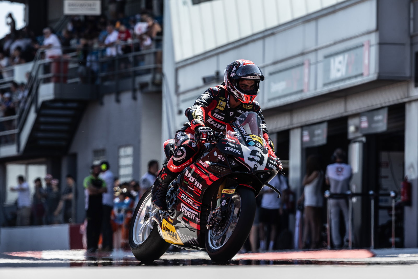Danilo Petrucci, 2025 UK WorldSBK, pit lane. Credit: Gold and Goose.