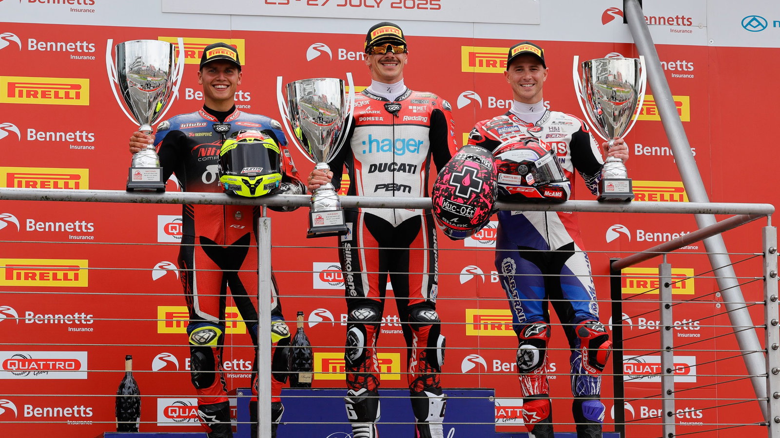 Scott Redding, Kyle Ryde, Danny Kent, BSB, 2025, Brands Hatch, Race 3 podium