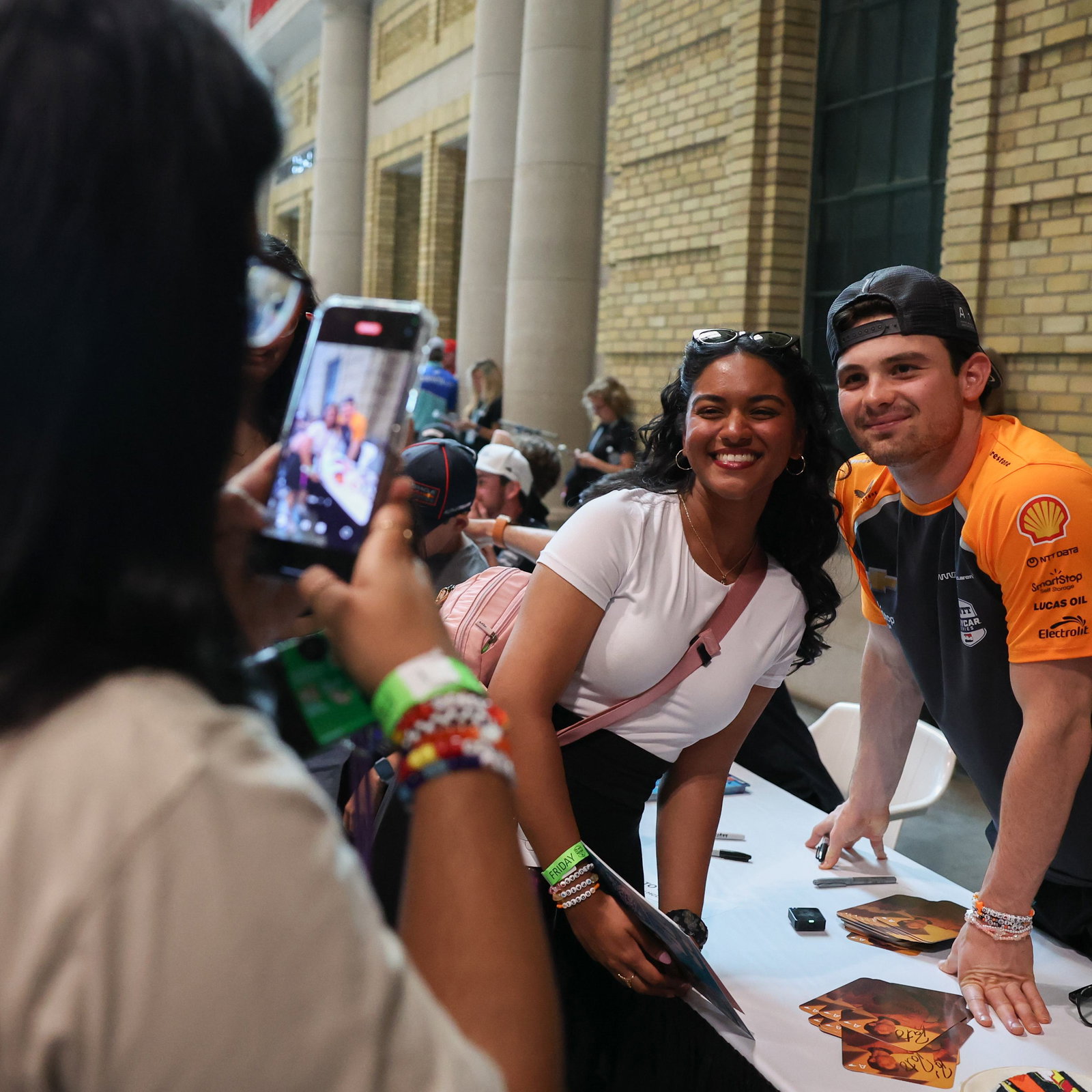 Pato O'Ward with fans in Toronto.