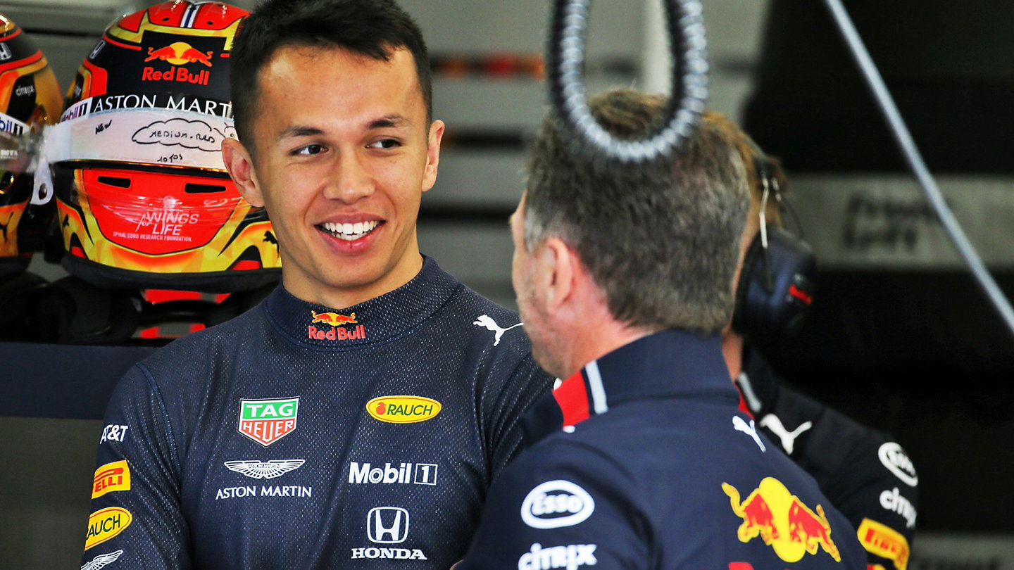 Alex Albon and Christian Horner